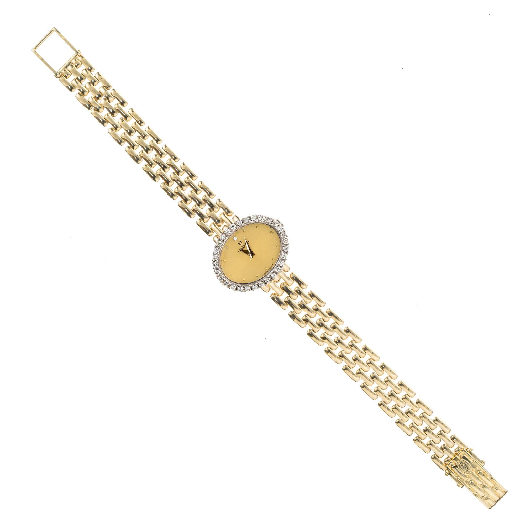 Round Cut Concord .55 Carat Yellow Gold Ladies Wristwatch