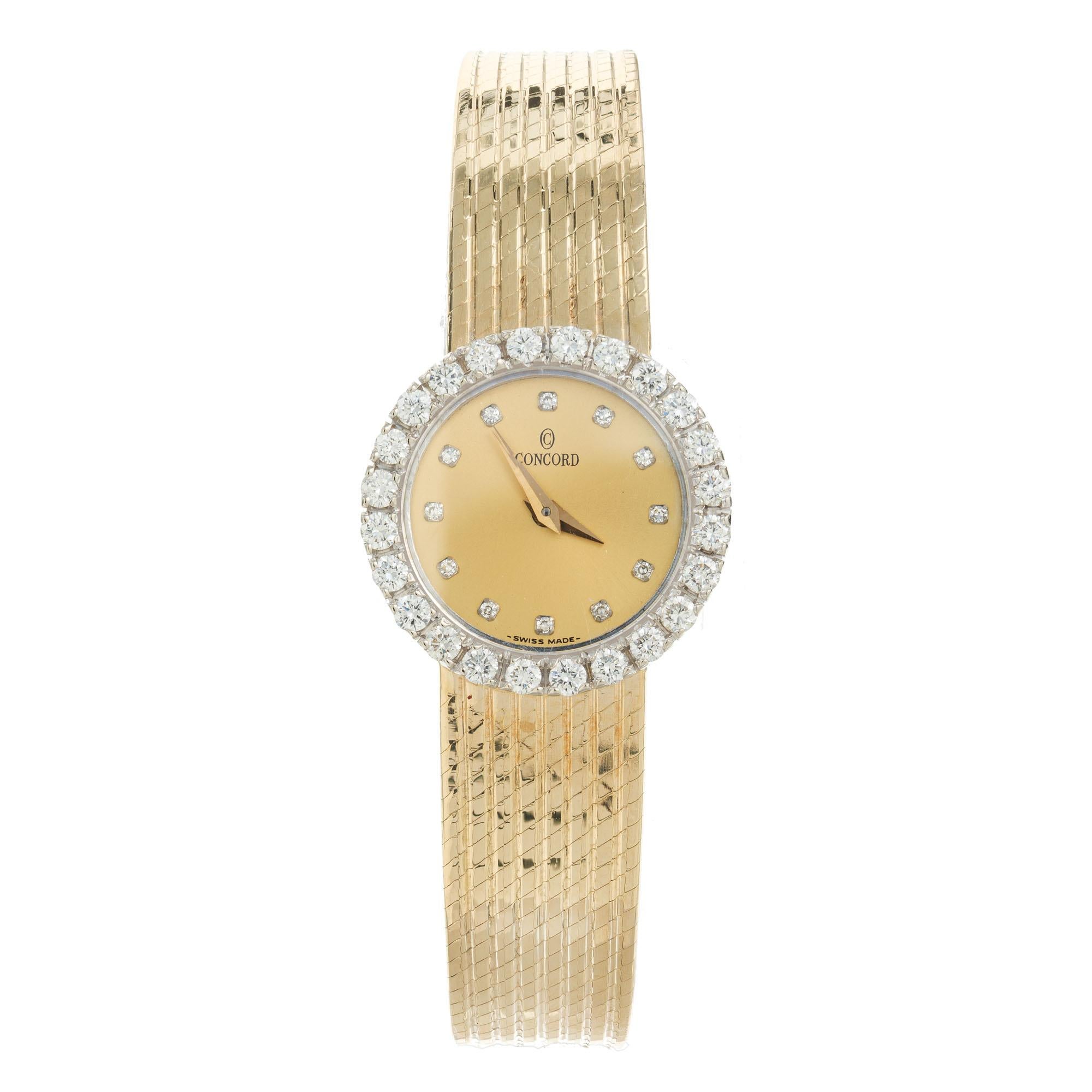 concord gold watch with diamonds