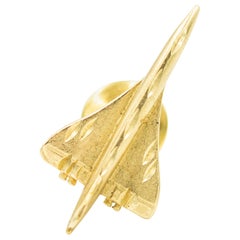 Concord Airplane Gold Lapel Pin Tie Tac Brooch