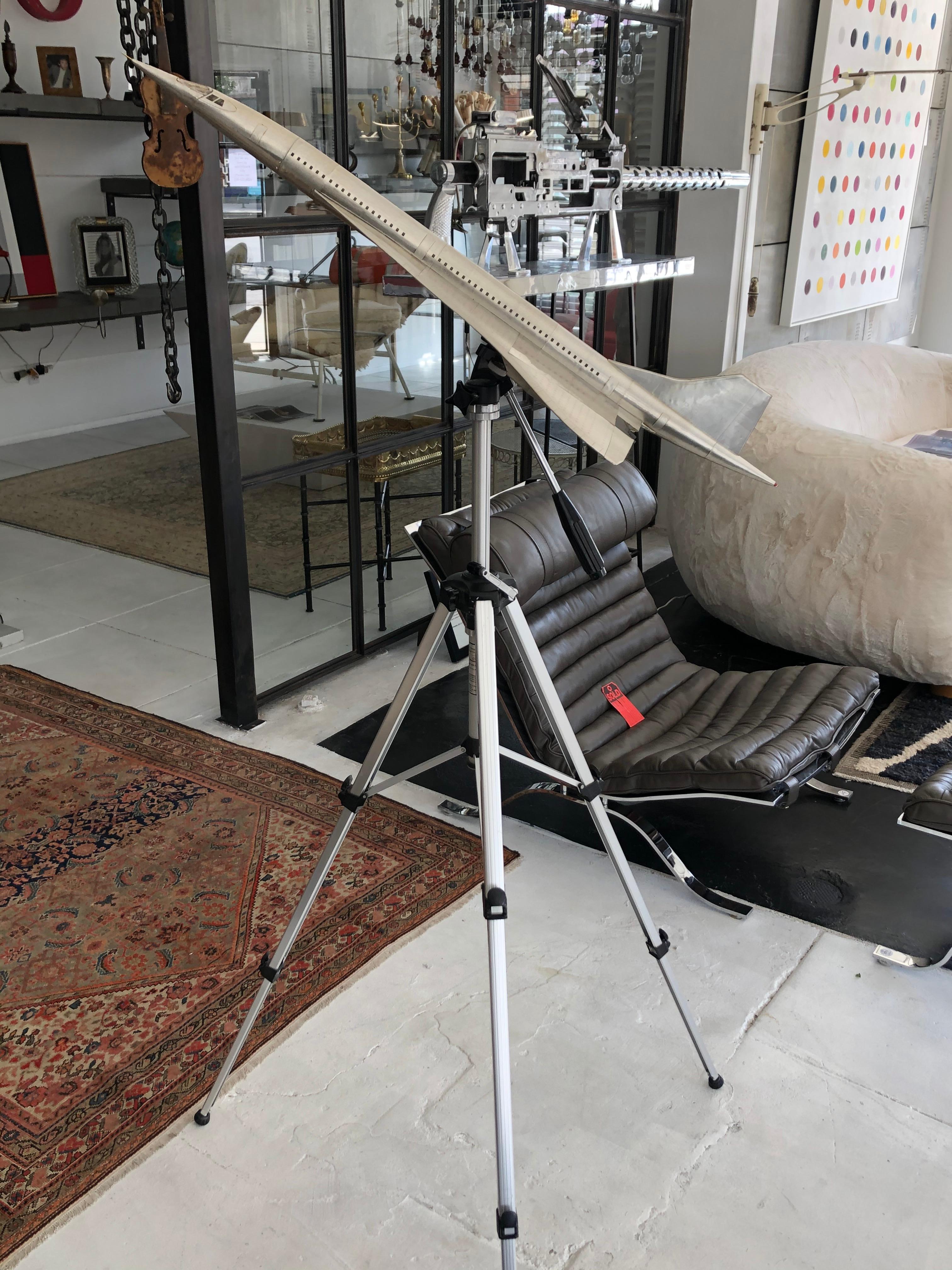 20th Century Concord Airplane Scale Model with Adjustable Tripod