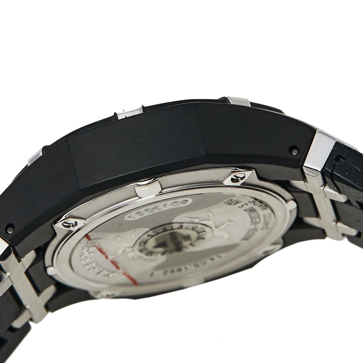 Concord Black Stainless Steel Saratoga 14.C5.1892 1 Chrono Men's Wristwatch 40mm In Fair Condition In Dubai, Al Qouz 2