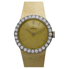 Concord Classic Vintage Ladies Luxury Watch - 14K Gold & Original Factory Diamon