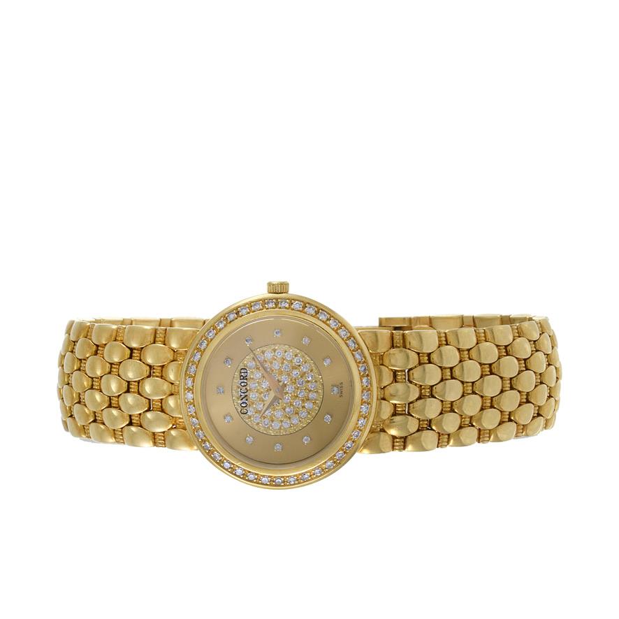 Women's or Men's Concord Cocktail Watch 18K Yellow Gold with Diamonds For Sale