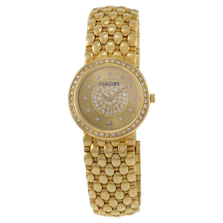 Concord Cocktail Watch 18K Yellow Gold with Diamonds For Sale