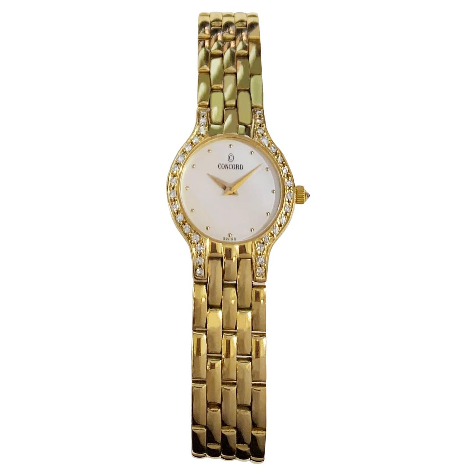 Concord Contemporary in Yellow Gold MOP Watch 29-62-264 For Sale