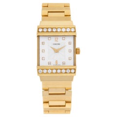 Montre Concord Crystale en or jaune 18 carats avec cornes de diamants d'origine