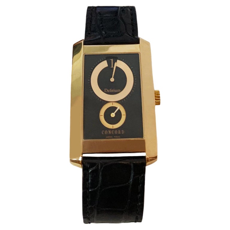 Montre Concord à Quartz - Mouvement 6 Bijoux - Cadran Noir - Occasion Pour Pièces Ou Réparation