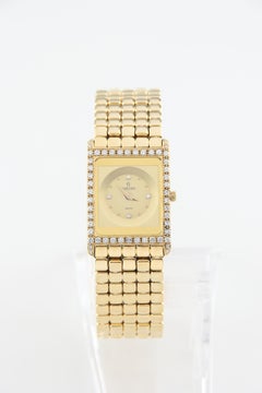Concord Delirium Quarz mit Diamant-Zifferblatt und Lünette 18 Karat Gelbgold Uhr