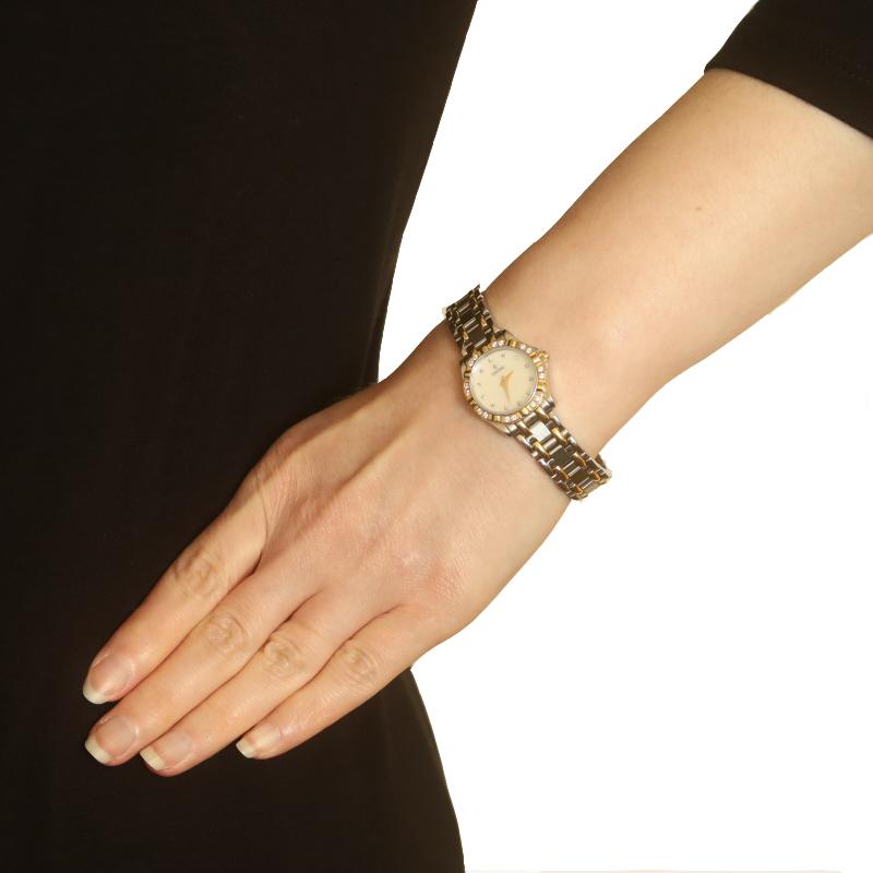 Montre-bracelet Concord pour femme 16-36-275 en acier inoxydable et or 18 carats avec quartz 1YrWnty Excellent état à Greensboro, NC