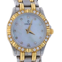 Montre-bracelet Concord pour femme 16-36-275 en acier inoxydable et or 18 carats avec quartz 1YrWnty