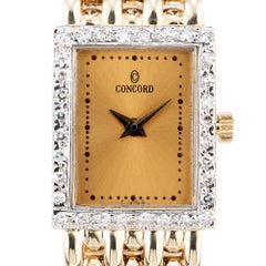 Concord Diamond Yellow Gold Ladies Panther Link Wristwatch