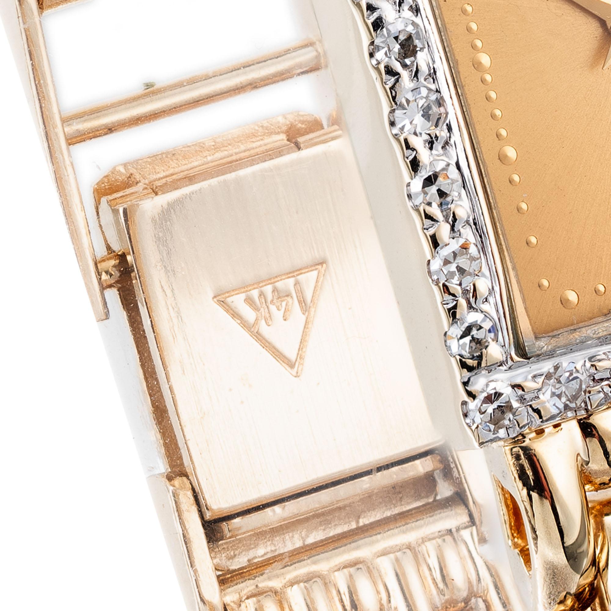 Women's Concord Diamond Yellow Gold Ladies Panther Link Wristwatch