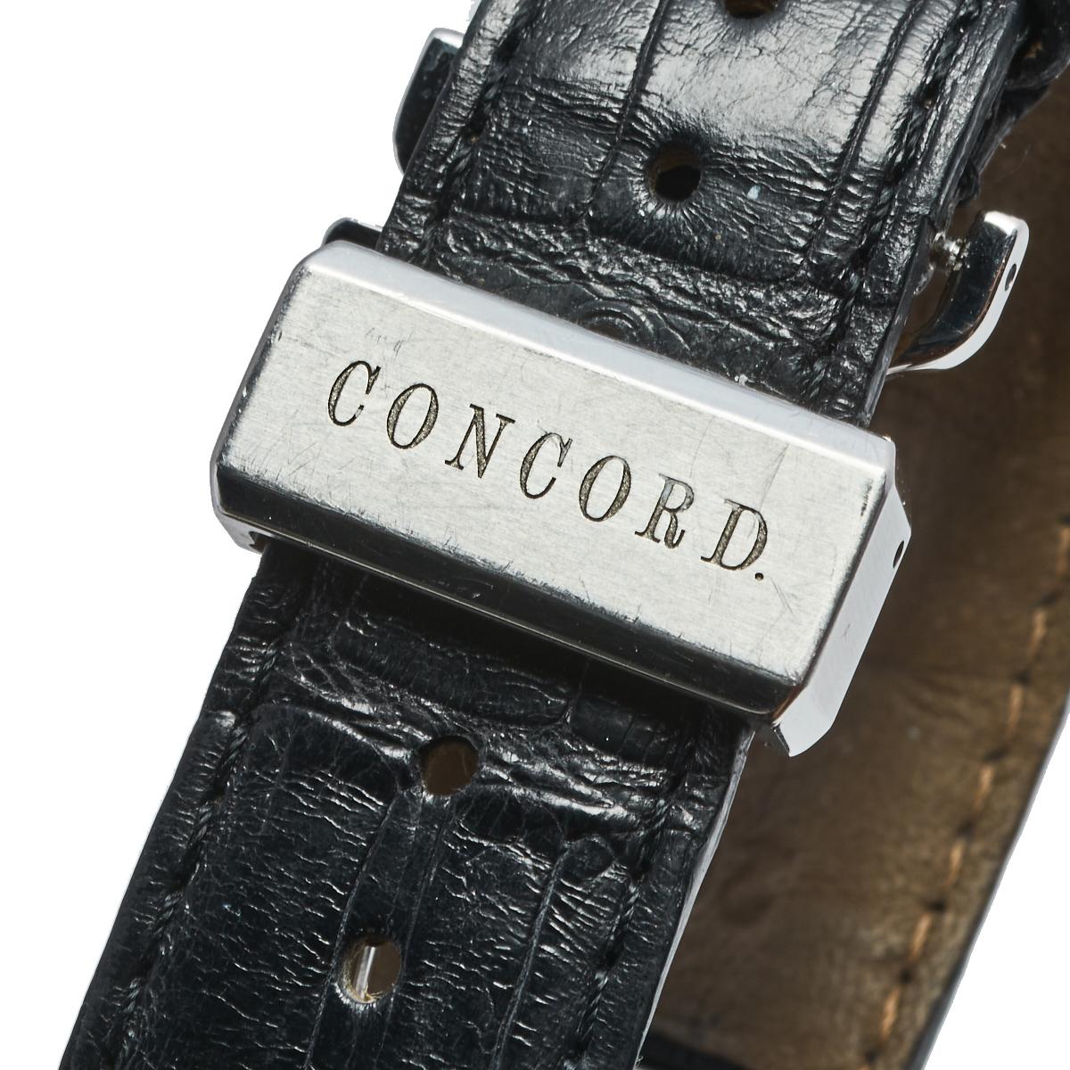 Concord Grey Stainless Steel Leather La Scala 14.C5.1891 Women's Wristwatch 38 m 3