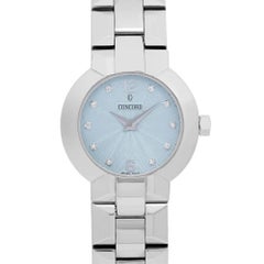 Concord La Scala 26mm Steel Diamond Blue Dial Ladies  Quartz Watch 14.G4.1843