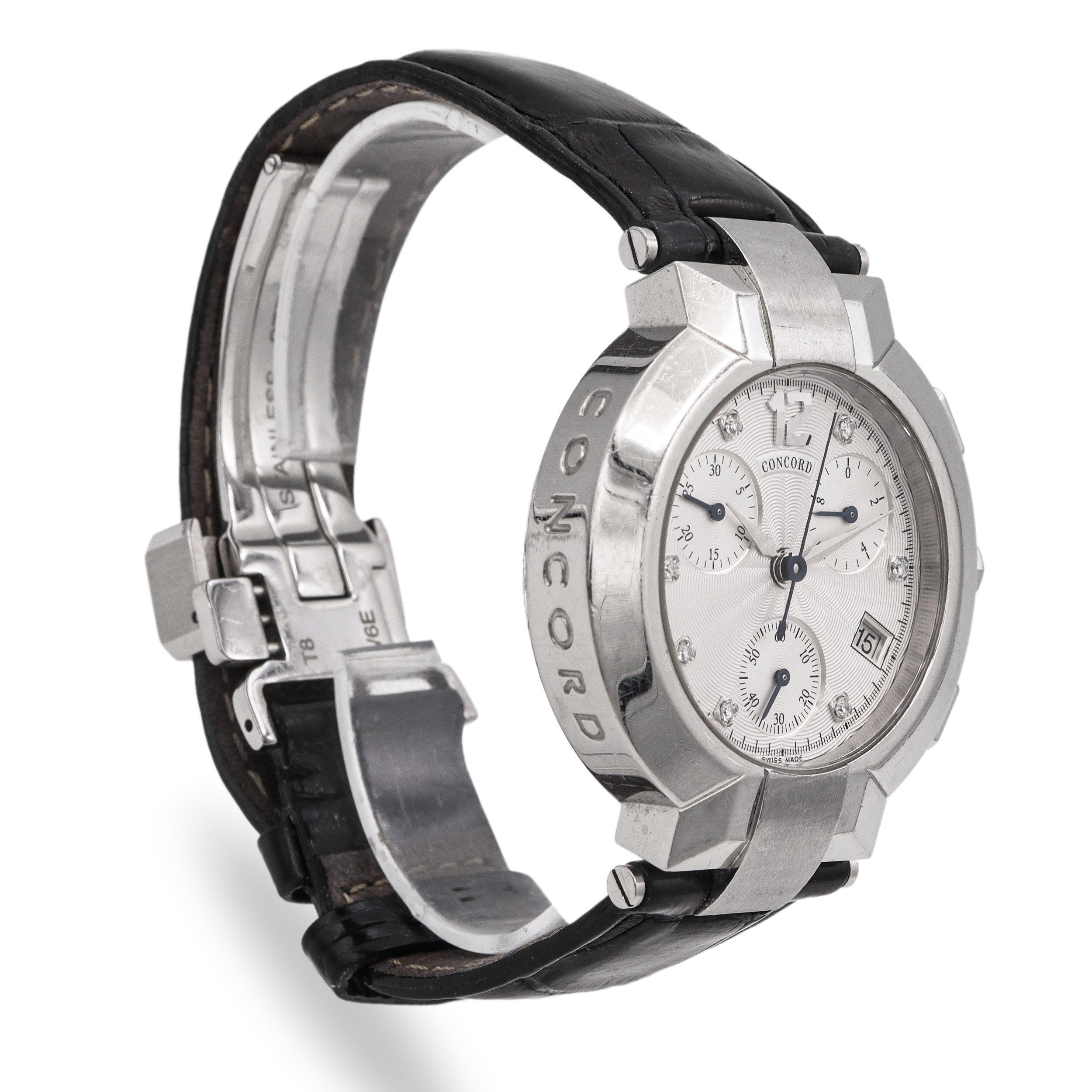 Concord La Scala Esfera Diamante Cronógrafo Cuarzo Reloj Hombre Ref. 14.C5.1891 Corte redondo en venta