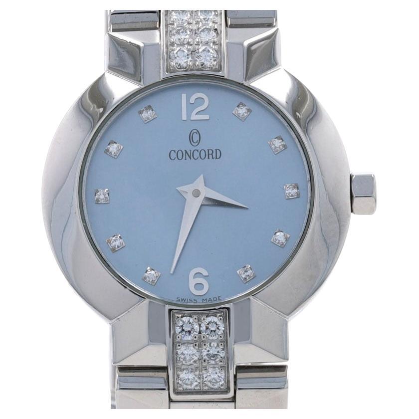 Concord La Scala Montre-bracelet pour femmes 14,G4.1843.S - Quartz inoxydable bleu 1Yr Wnty en vente