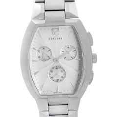 Concord La Scala Steel Chronograph White Guilloche Dial Quartz Watch 14.C5.1482