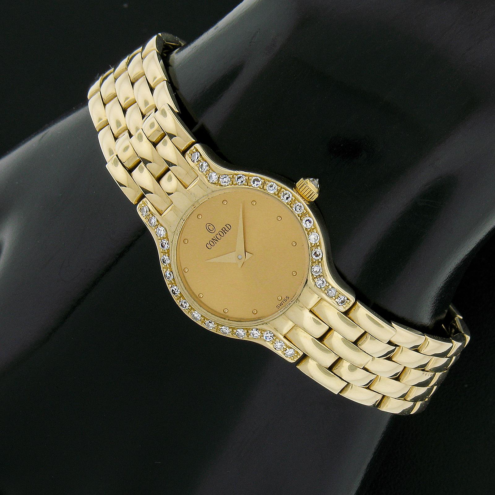 Concord Les Palais Ref 29-62-264 14k Gold & Diamanten Damen Handgelenk Uhr Armband (Rundschliff)