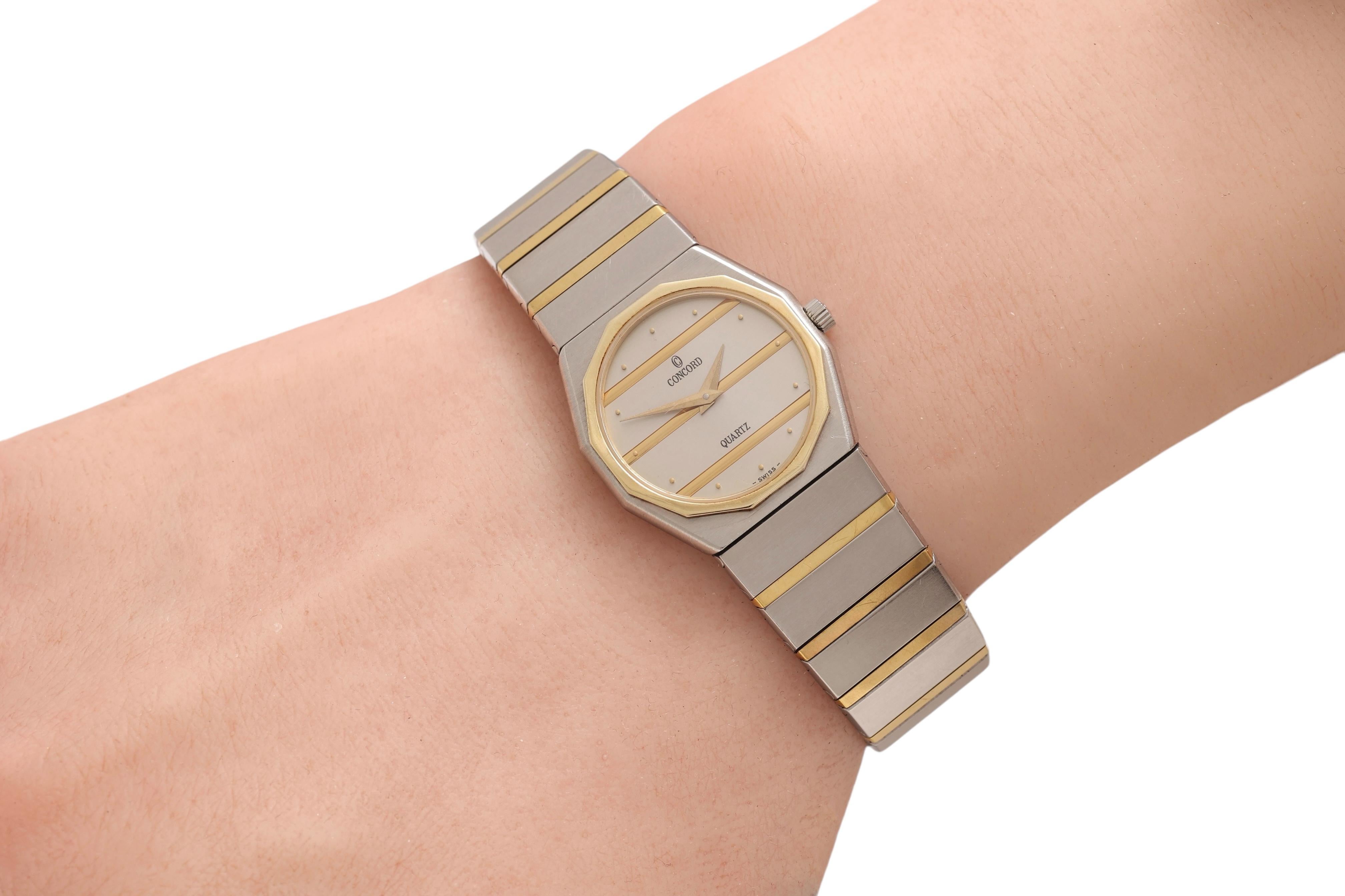 Concord Mariner Quartz Wristwatch, Steel & Gold, Diameter 23 mm For Sale 7