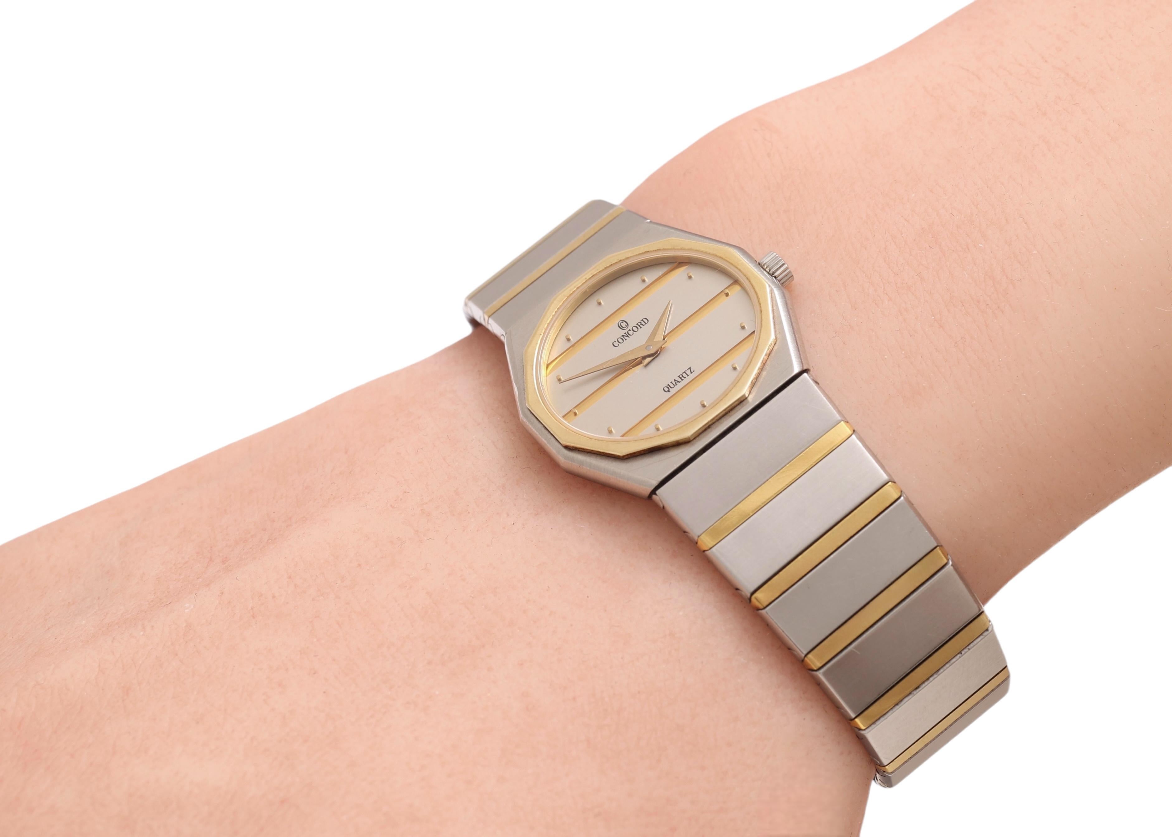 Concord Mariner Quartz Wristwatch, Steel & Gold, Diameter 23 mm For Sale 8