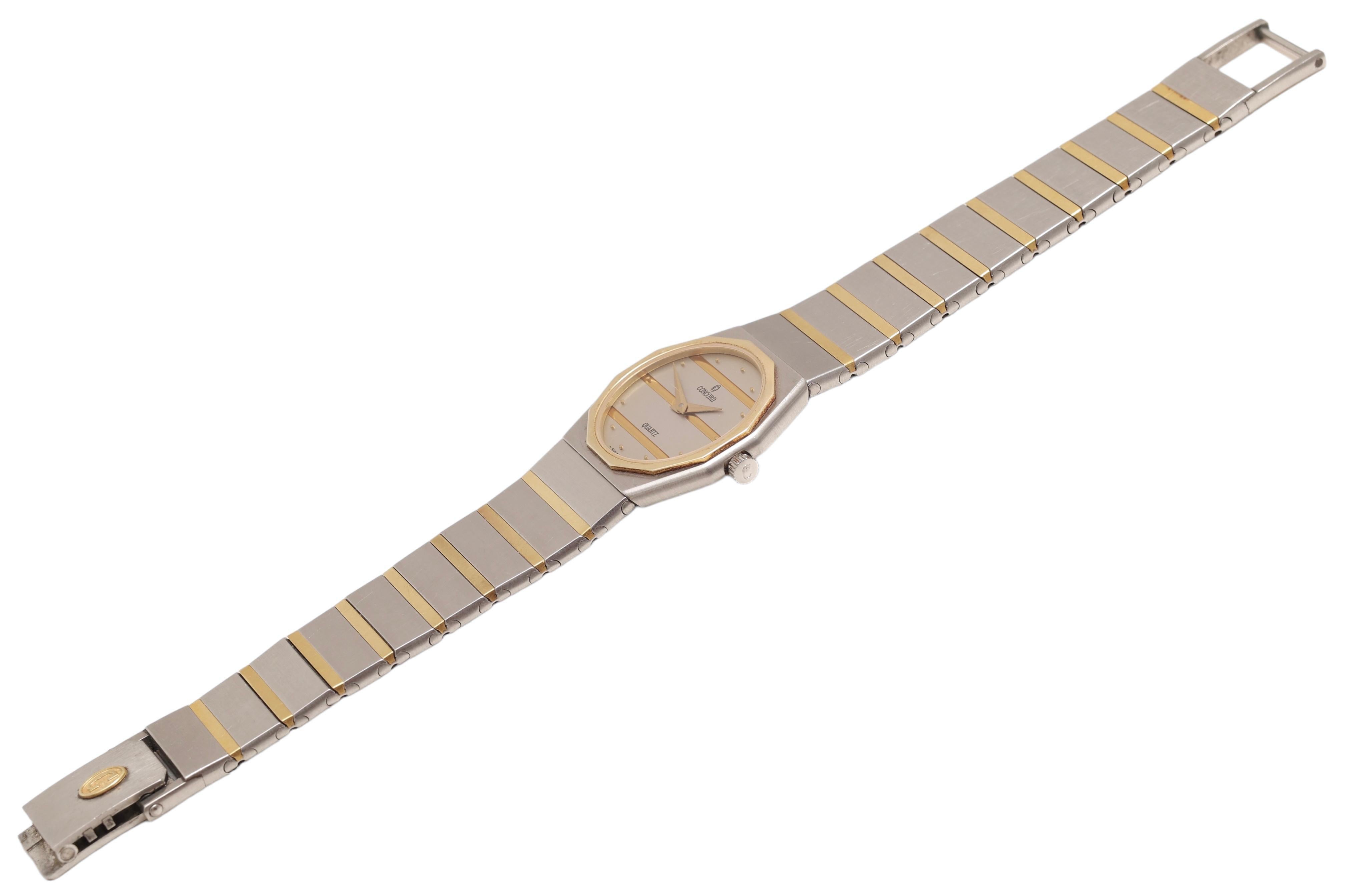 Concord Mariner Quartz Wristwatch, Steel & Gold, Diameter 23 mm For Sale 3