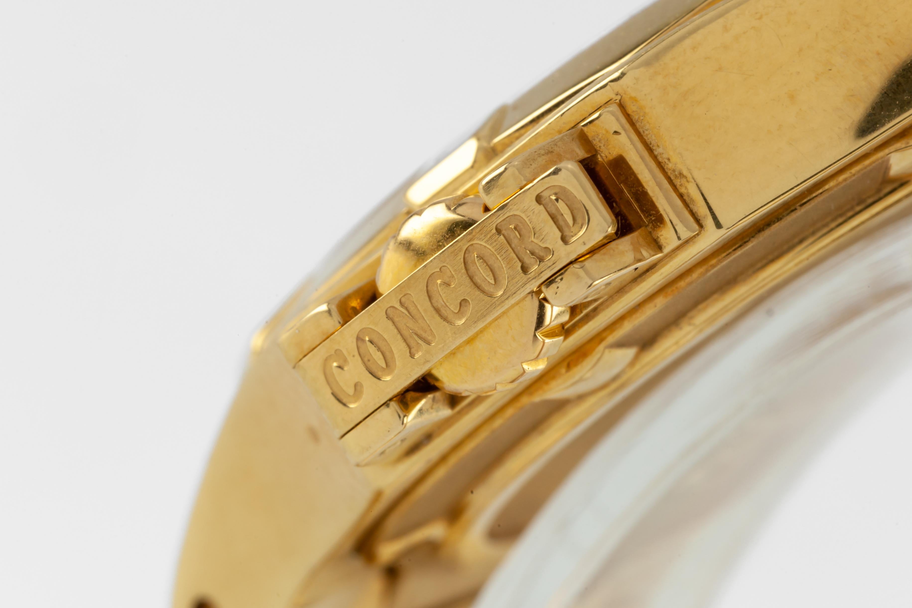 Modern Concord Men's Saratoga w/ Date 18k Yellow Gold Quartz Watch W/ Box 50.C2.1894