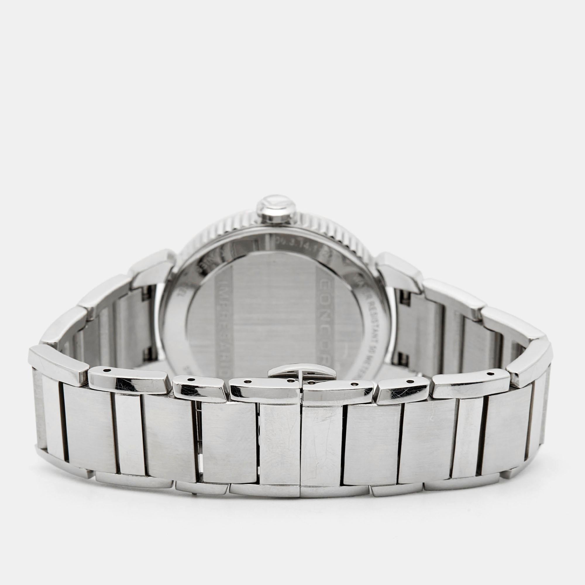Concord Perlmutt Stahl Diamant Impresario Damenarmbanduhr 32 mm im Zustand „Hervorragend“ im Angebot in Dubai, Al Qouz 2