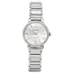 Concord Mother Of Pearl Steel Diamond Impresario Women's Wristwatch 32 mm