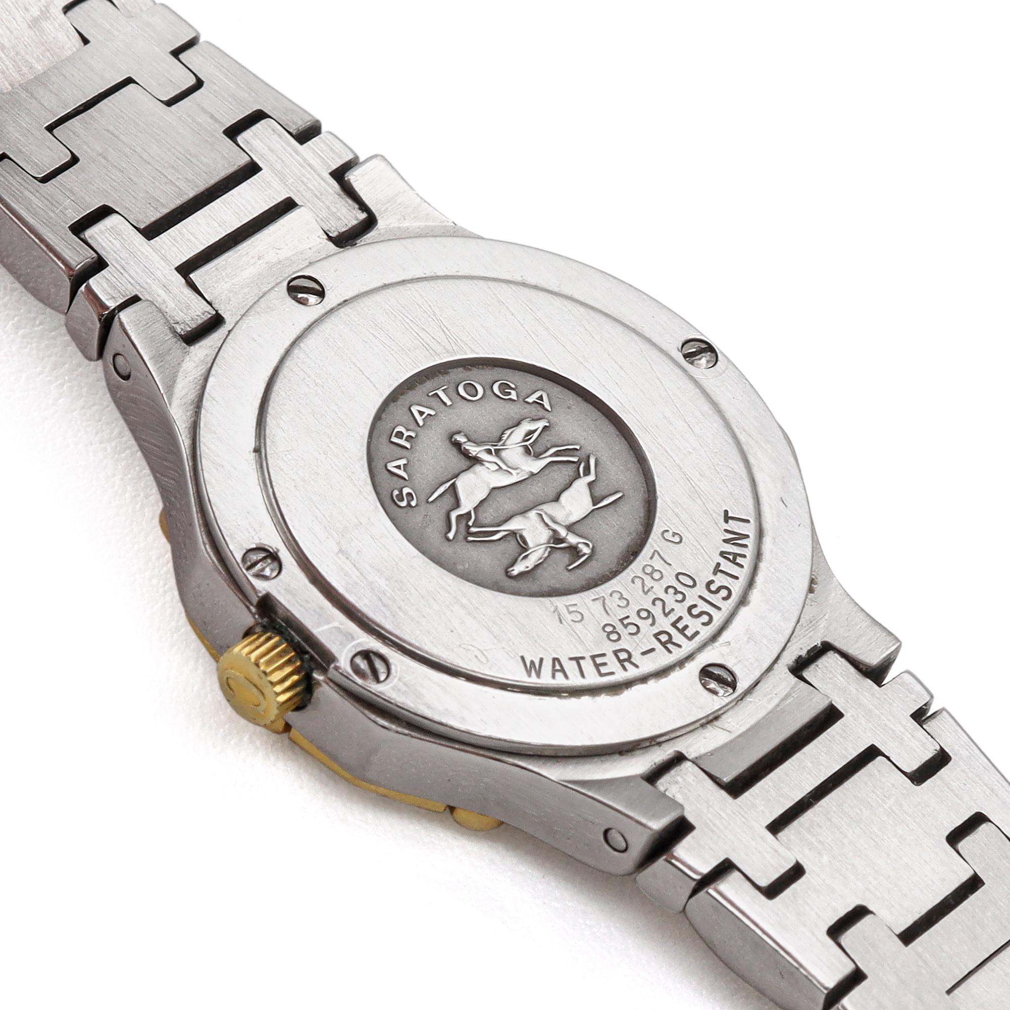 Concord Saratoga 1573287-G 18K Stainless Steel Diamond Women's Quartz Date Watch In Good Condition In New York, NY