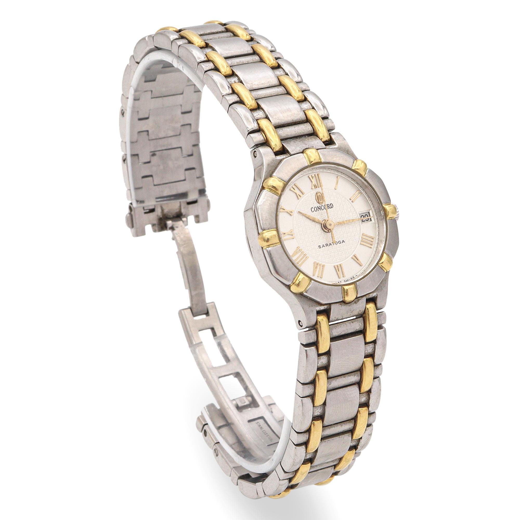 Concord Saratoga Date Quartz Women's Watch Ref. 15.73.287 In Good Condition In New York, NY