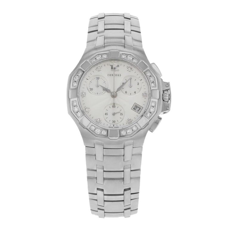 Concord Saratoga Diamond Bezel Silver Dial Steel Quartz Ladies Watch 310889  For Sale at 1stDibs | concord la costa watch, concord wrist watch, diamond  silver watch
