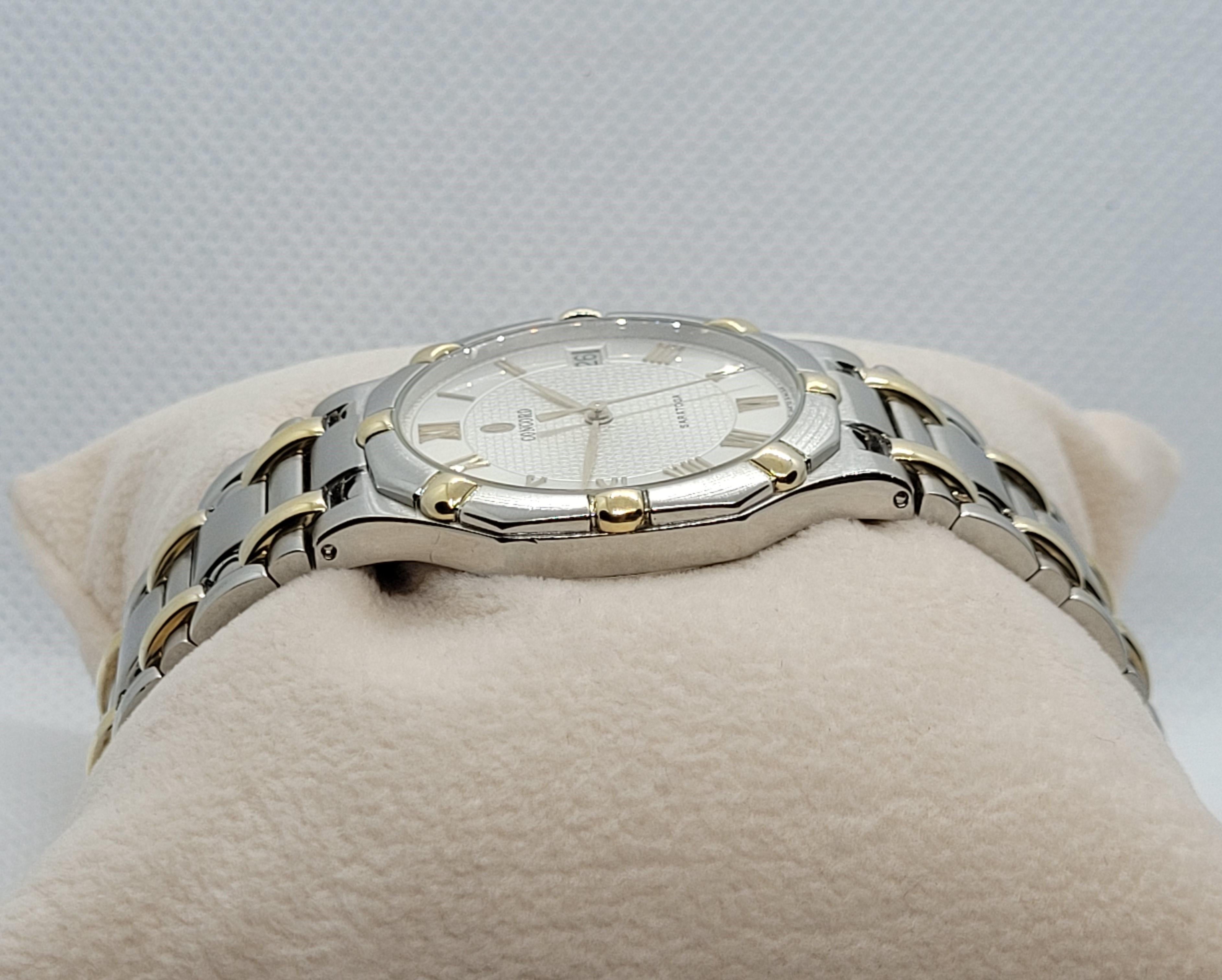 Concord Saratoga Men's Watch Gold and Stainless Steel 1558237 18 Karat In Good Condition In San Diego, CA