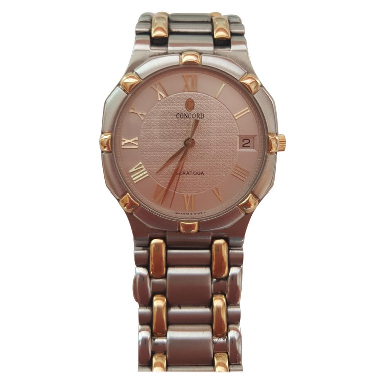 Concord Saratoga Men's Watch Gold and Stainless Steel 1558237 18 Karat