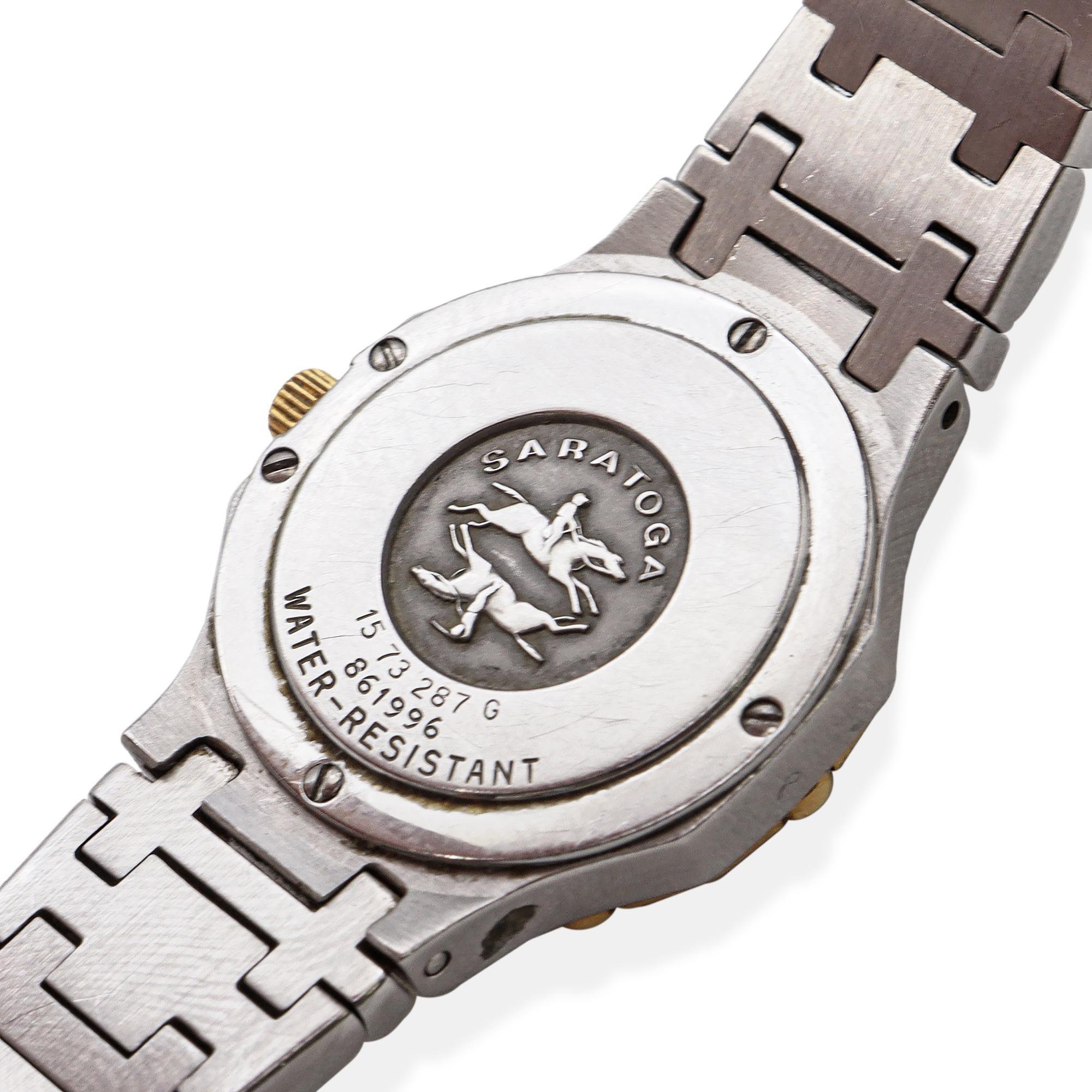 Concord Saratoga Ref. 1573287 Two-Tone Diamond Bezel Women's Quartz Date Watch In Good Condition In New York, NY
