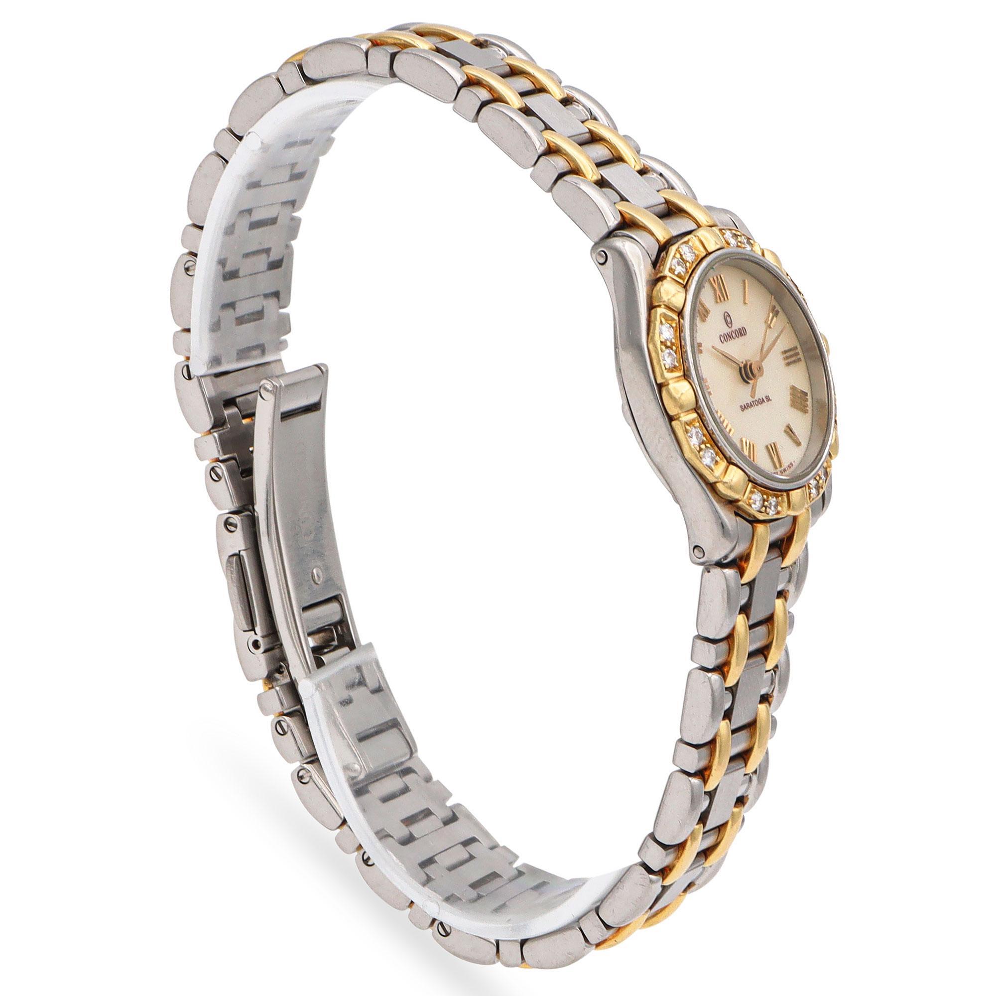 Uncut Concord Saratoga SL 16-36-275 18K Stainless Steel Diamond Women's Quartz Watch