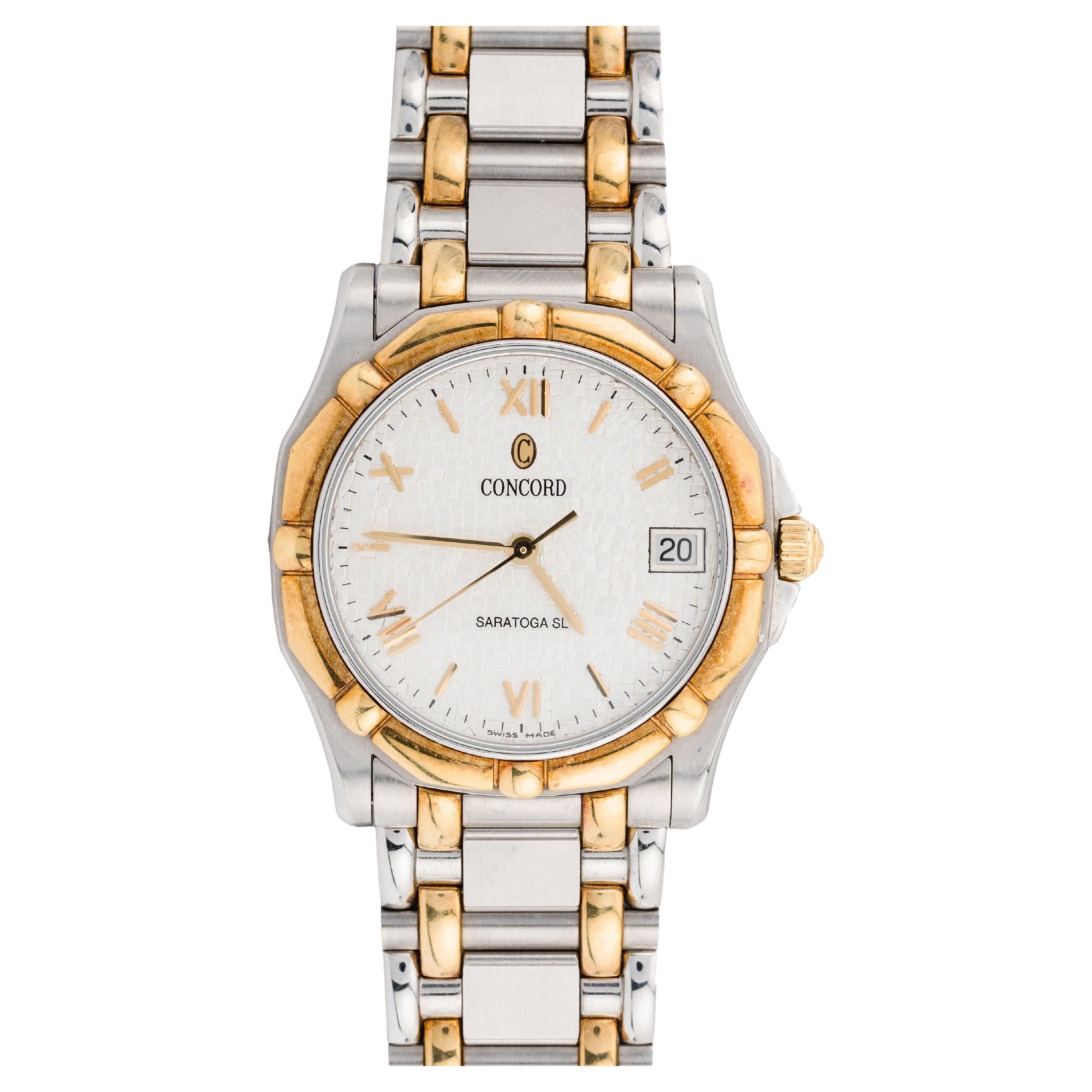 Concord Saratoga SL Herrenarmbanduhr aus 18 Karat Gold und Edelstahl für Herren