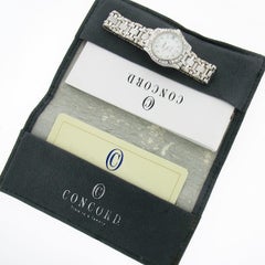 Concord Saratoga SL Or blanc 18k Diamant 23.5mm Date Watch w/ Papers 61.36.275