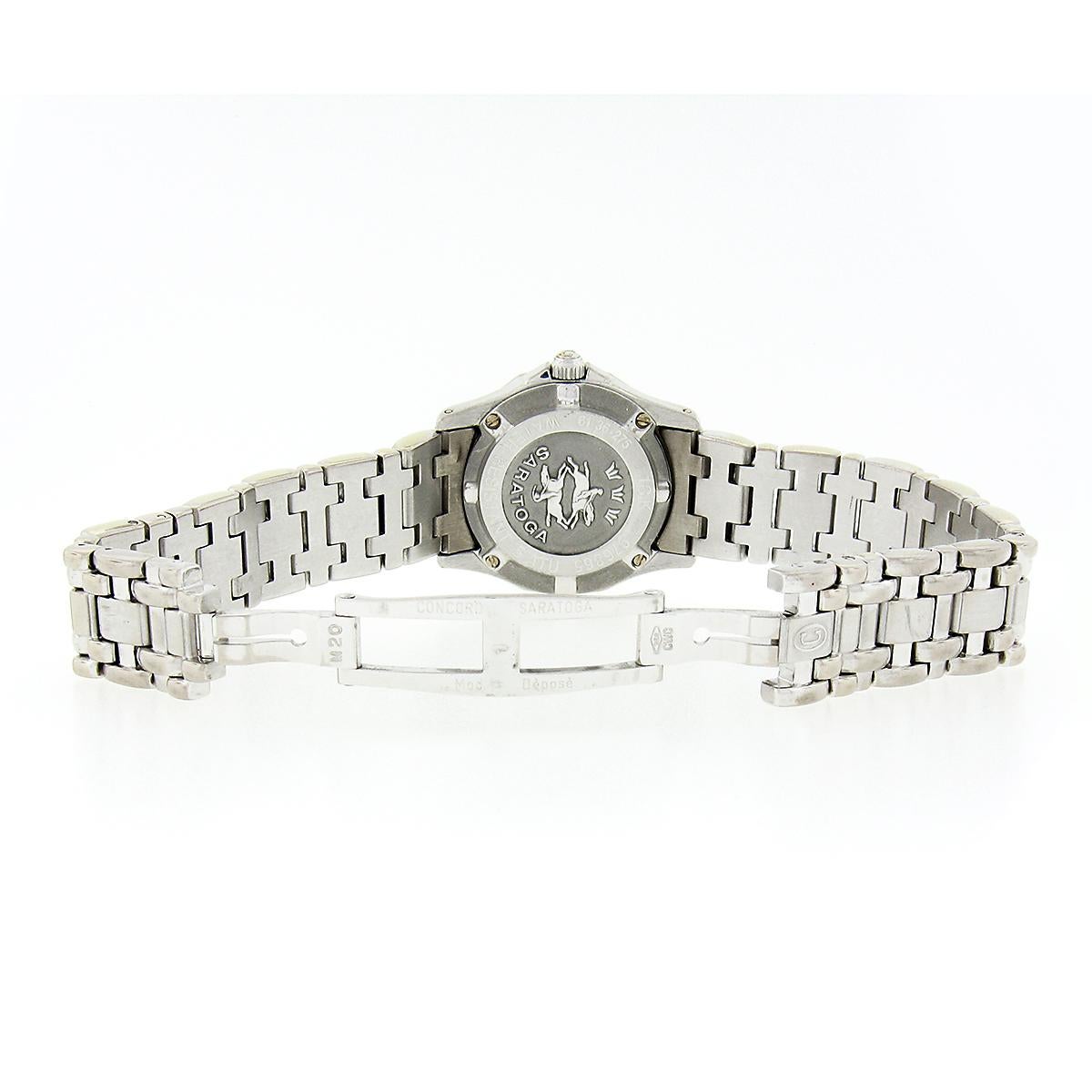 Concord Saratoga SL 18k White Gold Diamond 23.5mm Date Watch w/ Papers 61.36.275 For Sale 1