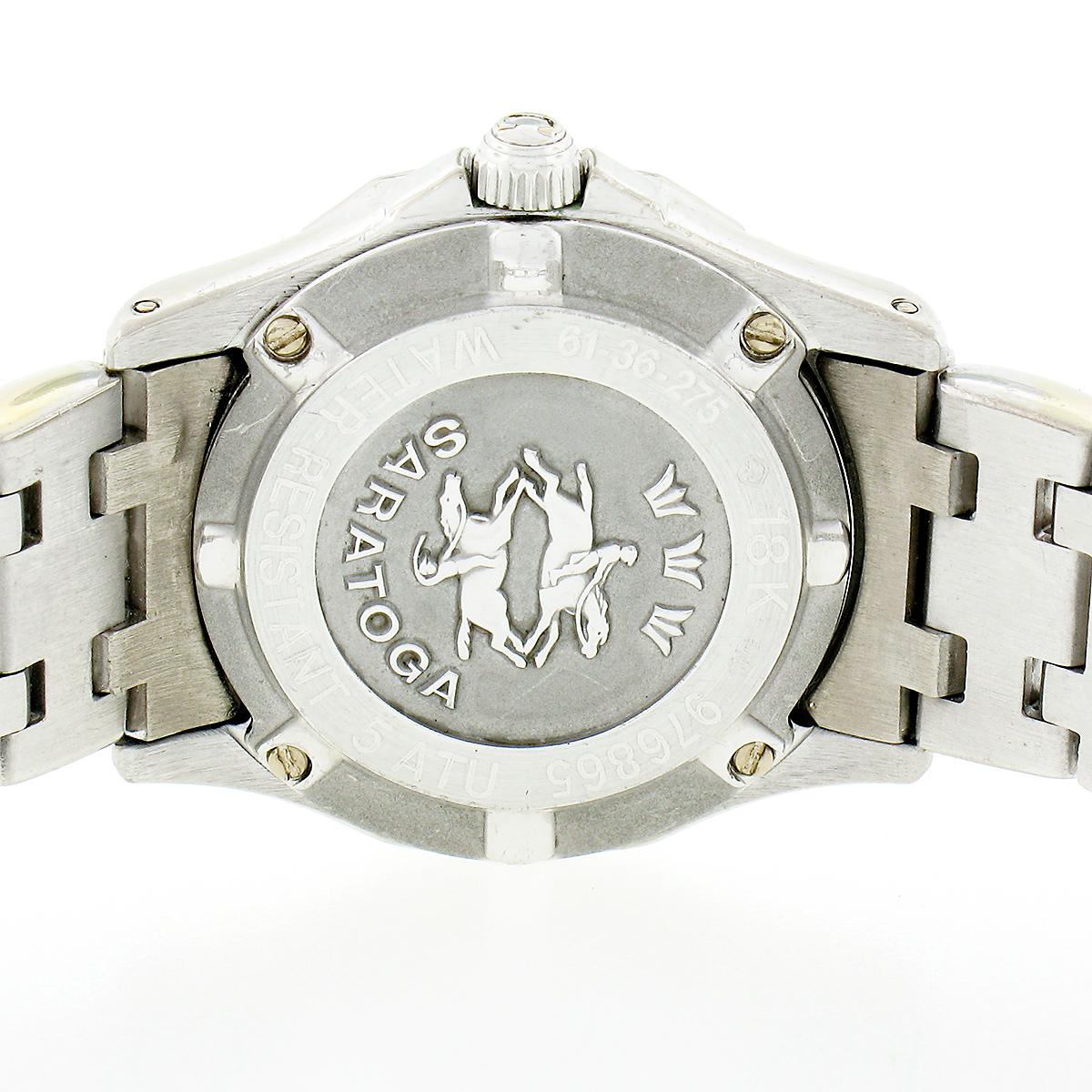 Concord Saratoga SL 18k White Gold Diamond 23.5mm Date Watch w/ Papers 61.36.275 For Sale 2