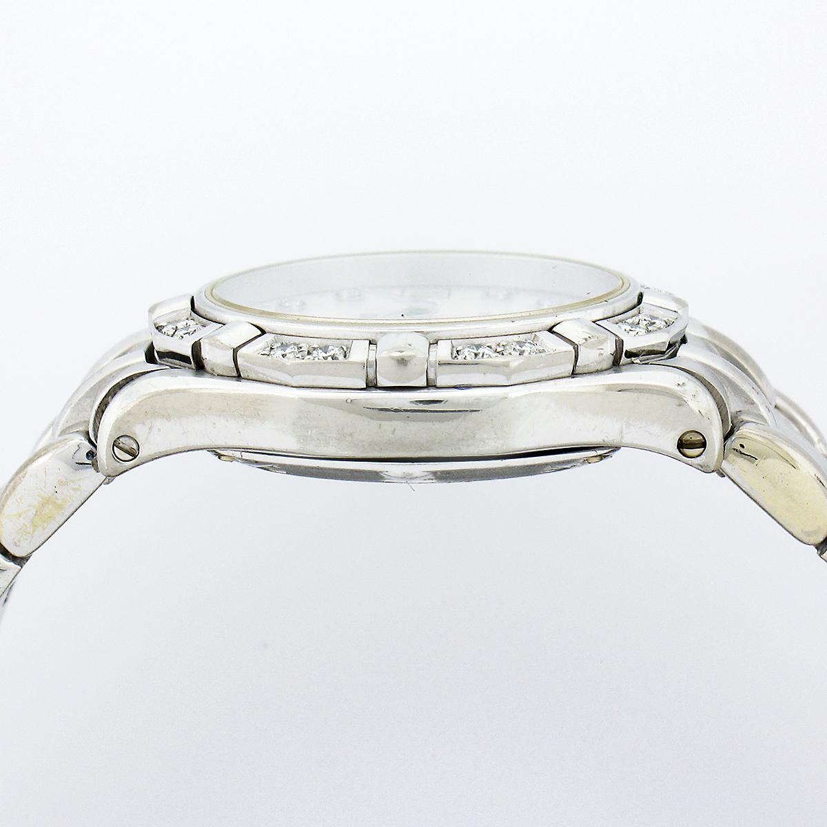 Concord Saratoga SL 18k White Gold Diamond 23.5mm Date Watch w/ Papers 61.36.275 For Sale 4