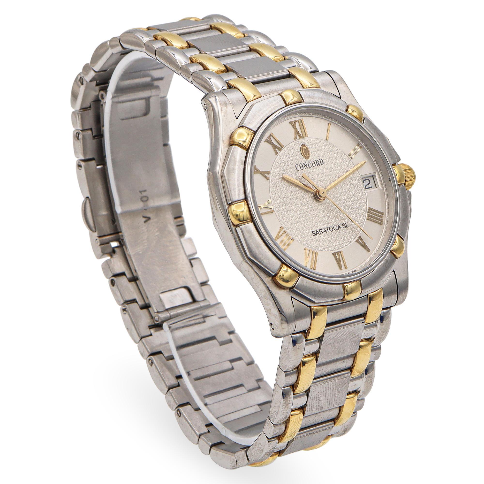 Concord Saratoga SL Ref. 15-C2-230 Stainless Steel Men's Date Quartz Watch 1