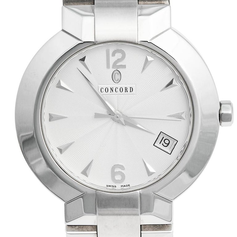 Concord Silver Stainless Steel La Scala 14.C2.1891 Men's Wristwatch 38 mm  at 1stDibs