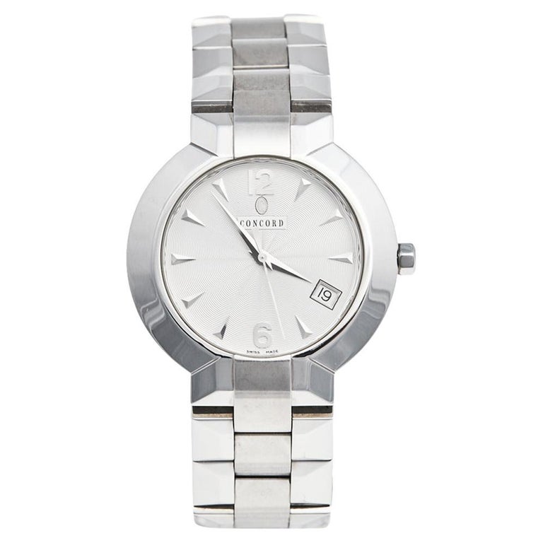 Concord Silver Stainless Steel La Scala 14.C2.1891 Men's Wristwatch 38 mm  at 1stDibs