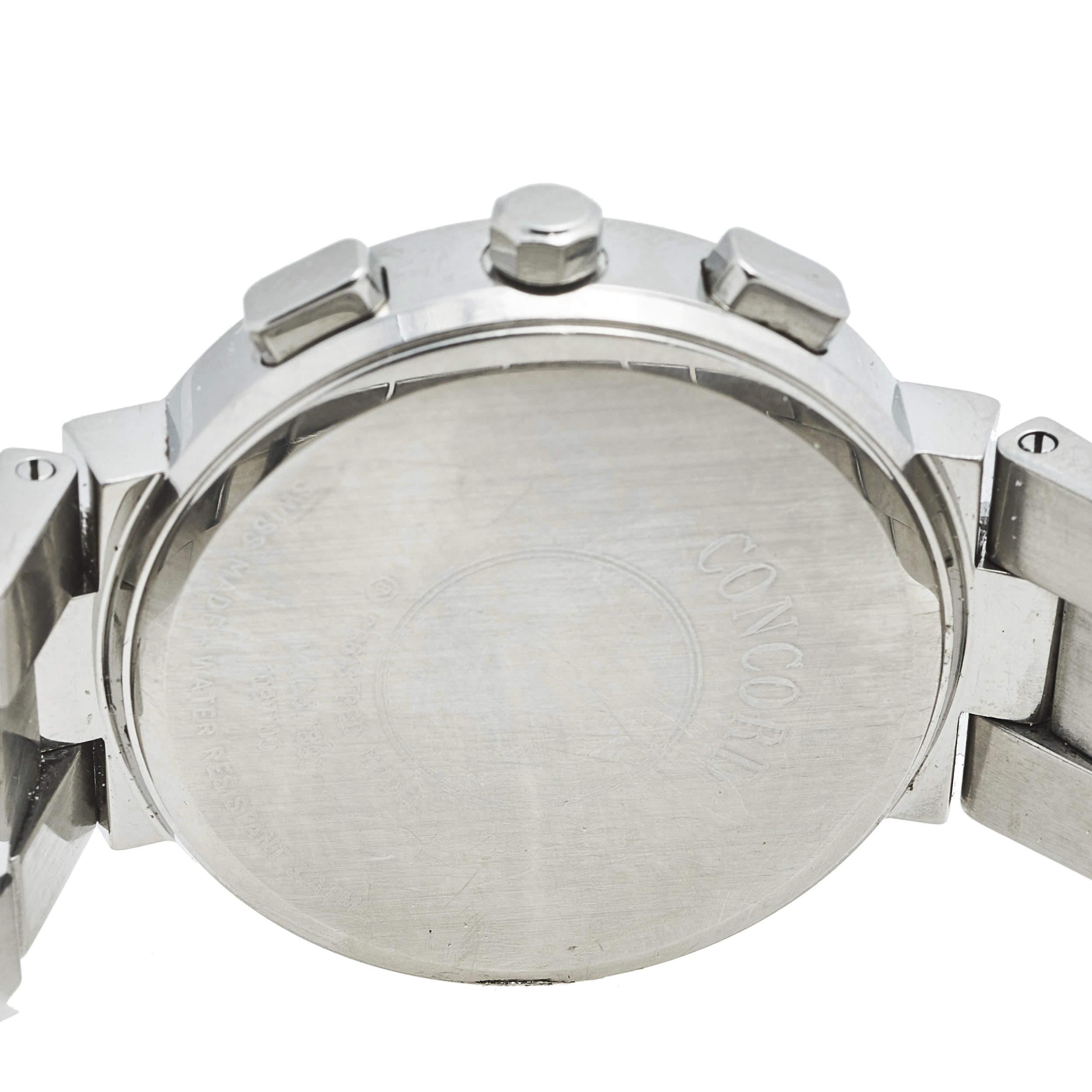 Concord Silver Stainless Steel La Scala 14.C5.1891 Men's Wristwatch 38 mm 1