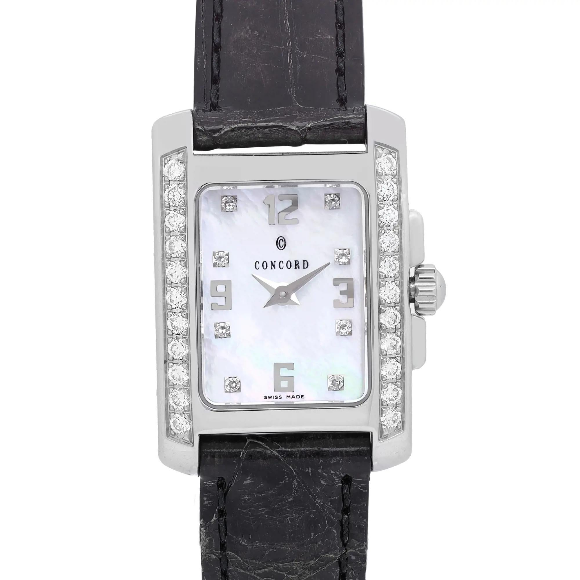 The leather strap has wrinkles and imperfections but is in good condition overall. No original box and papers.

 Brand: Concord  Type: Wristwatch  Department: Women  Model Number: 14.25.662.1  Theme: Elegant  Country/Region of Manufacture: