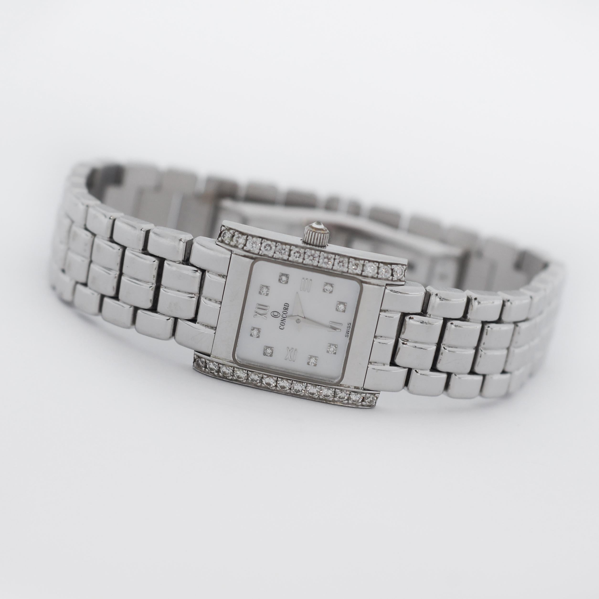 Concord Veneto 14K Weißgold-Uhr aus Perlmutt mit Diamanten 1