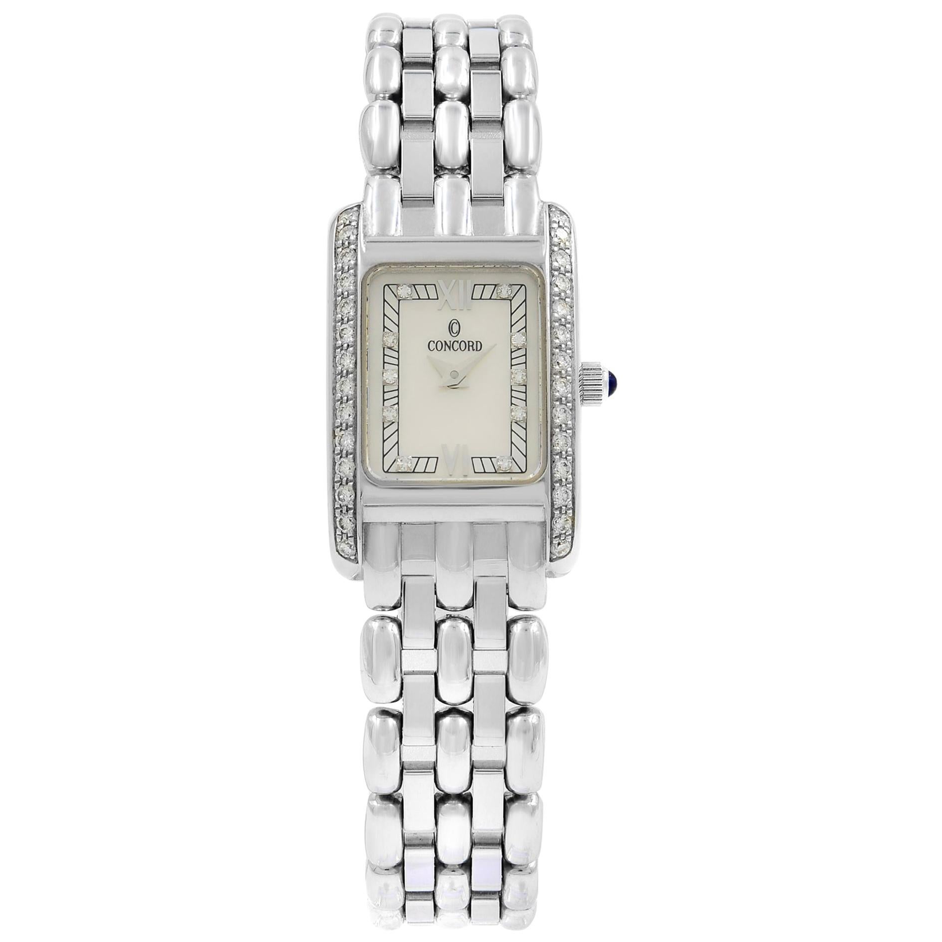 Concord Veneto MOP 18 Karat Gold Diamond Quartz Ladies Cream Watch 61-25-680