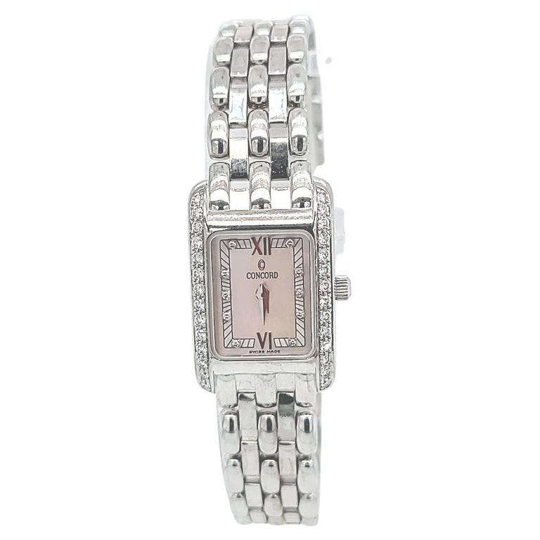 Concord White Gold, Diamond, and Mother of Pearl Wristwatch For Sale