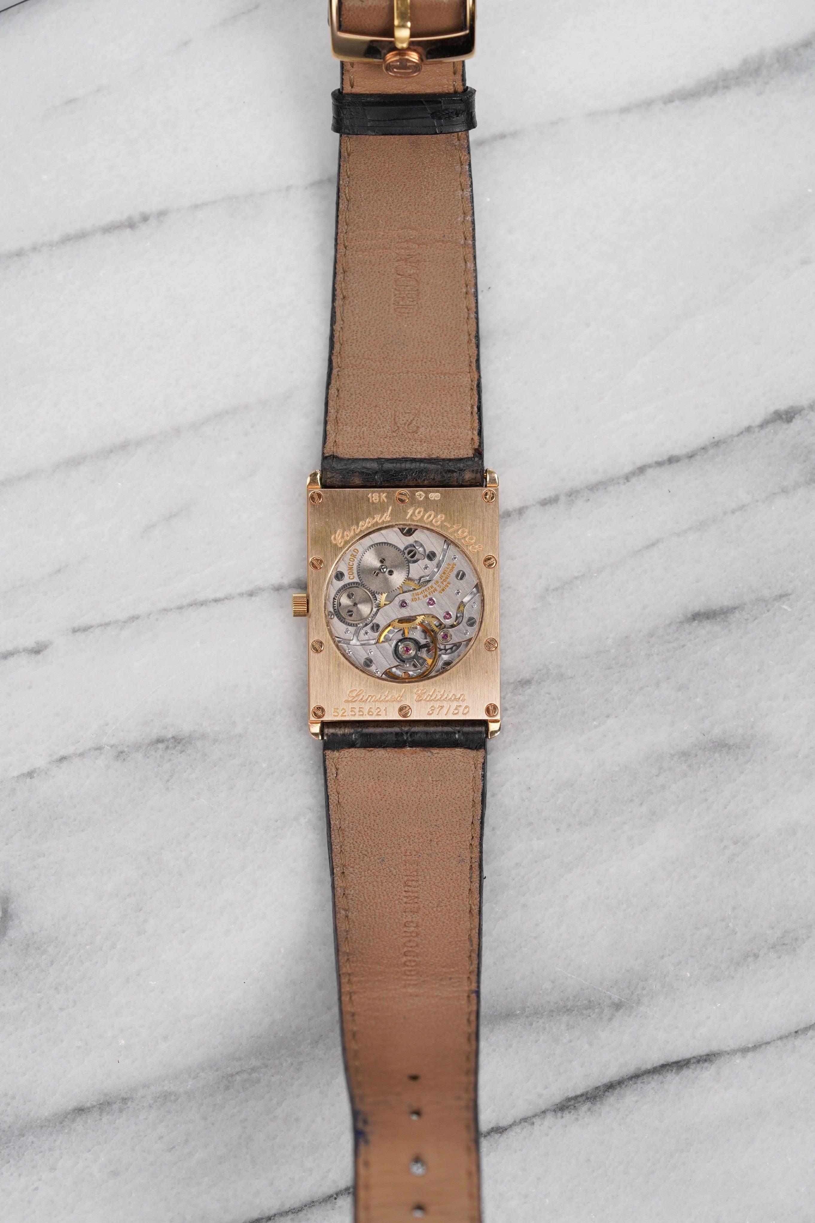 Women's or Men's Concord Year of Dragon Enamel Dial Watch in 18K Rose Gold, 1998 For Sale