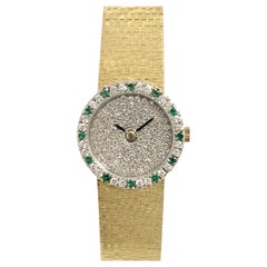 Concord Yellow Gold Diamonds and Emeralds Ladies Wrist Watch